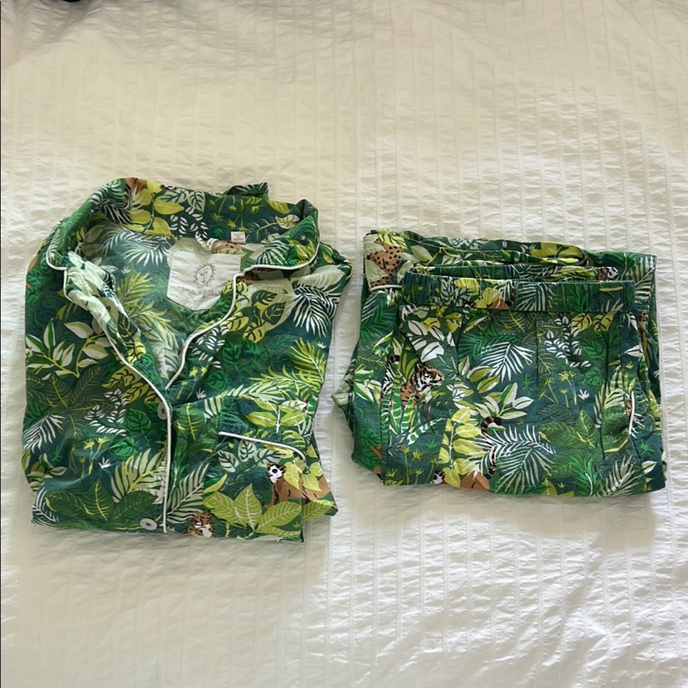 Printfresh S Long Pajama Set - Jungle Green